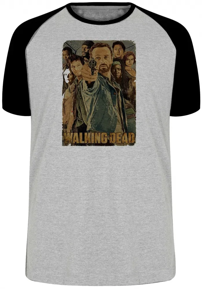 Camiseta adulto ou infantil The walking Dead arma apontando todos Imagem