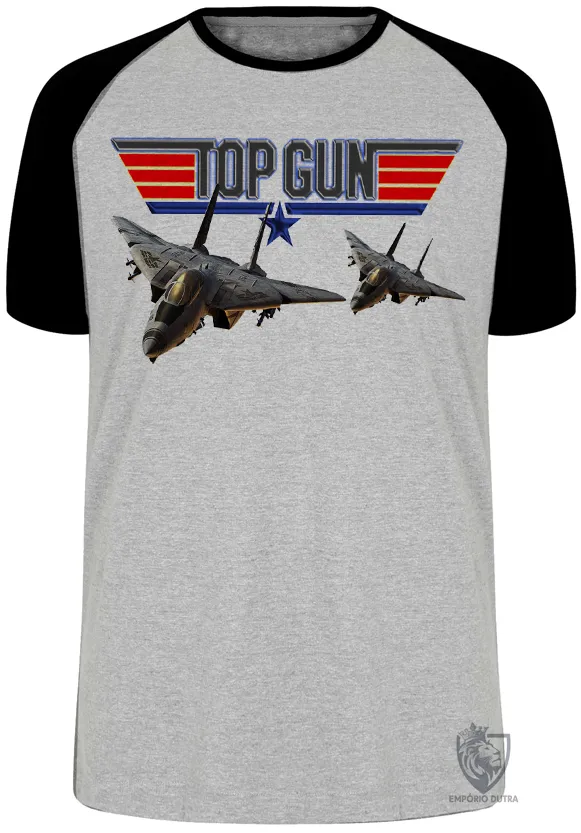 Camiseta adulto ou infantil Top Gun avião a jato