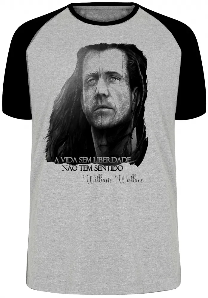 Camiseta adulto ou infantil William Wallace coração valente mel gibson