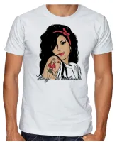 Camiseta adulto ou infantil Amy Winehouse retrô cantora rock - Foto 3
