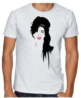 Camiseta adulto ou infantil Amy Winehouse Sorriso rock - Foto 3