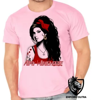 Camiseta adulto ou infantil Amy Winehouse Desenho rock - Foto 2