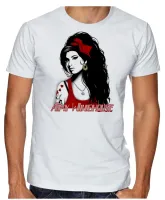 Camiseta adulto ou infantil Amy Winehouse Desenho rock - Foto 3