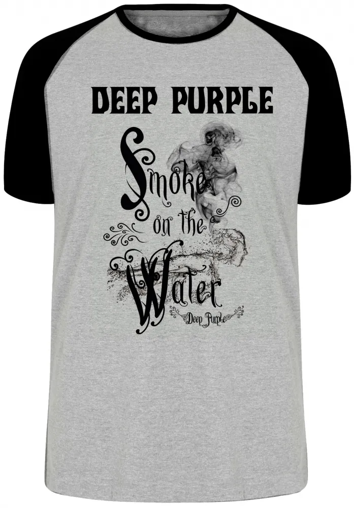 Camiseta adulto ou infantil deep purple smoke in the water rock Imagem