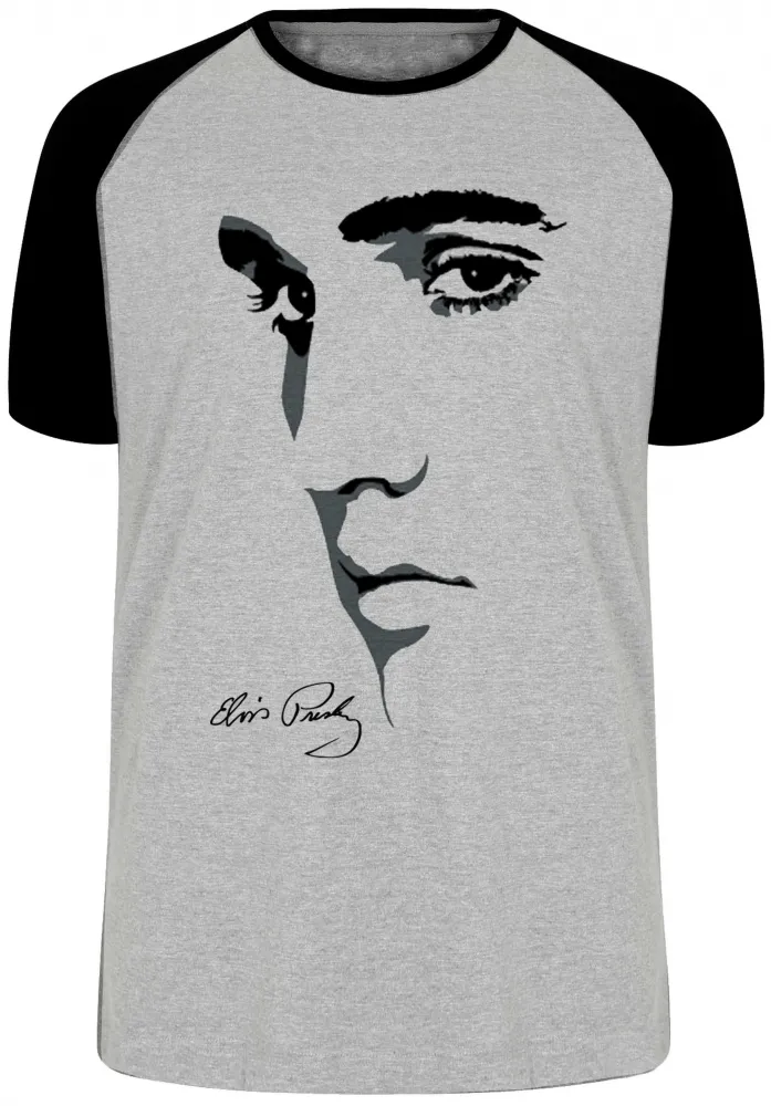 Camiseta adulto ou infantil Elvis Presley Rosto rock musica