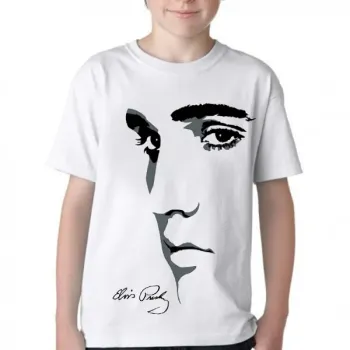 Camiseta adulto ou infantil Elvis Presley Rosto rock musica - Foto 2
