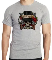 Camiseta adulto ou infantil guns in roses caveira rock in roll - Foto 3