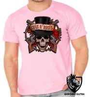 Camiseta adulto ou infantil guns in roses caveira rock in roll - Foto 4