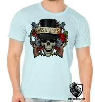 Camiseta adulto ou infantil guns in roses caveira rock in roll - Foto 5