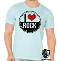 Camiseta adulto ou infantil I love rock redondo - Foto 5
