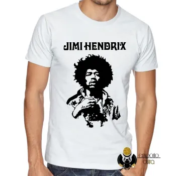 Camiseta adulto ou infantil Jimi Hendrix rei guitarra woodstock anos 60 - Foto 2