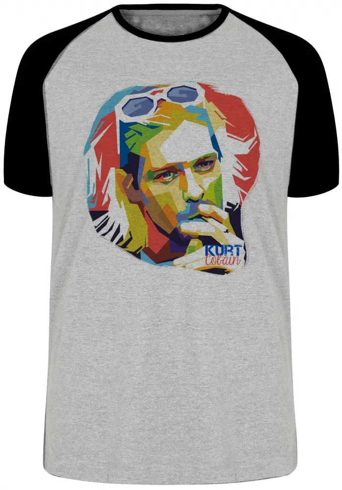 Camiseta adulto ou infantil Kurt Cobain nirvana smoking colorido