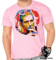 Camiseta adulto ou infantil Kurt Cobain nirvana smoking colorido - Foto 4