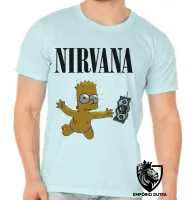 Camiseta adulto ou infantil Nirvana Bart Simpsons dolar - Foto 5
