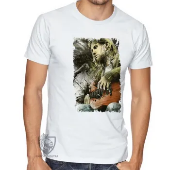 Camiseta adulto ou infantil Nirvana Kurt Cobain violão - Foto 2