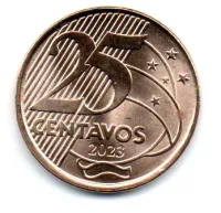 2023 - 25 Centavos - Moeda Brasil - Estado de Conservação: (SOB/FC)