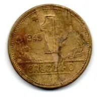 1945 - 1 Cruzeiro - ERRO: Delaminação - Moeda Brasil