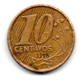 1998 - 10 Centavos - ERRO: Efeito de Cunhagem - Moeda Brasil Imagem