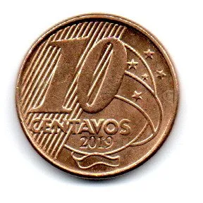 2019 - 10 Centavos - ERRO: Efeito de Cunhagem - Moeda Brasil