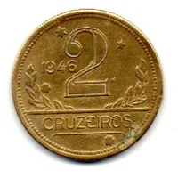 1946 - 2 Cruzeiros - ERRO: Cunho Rachado - Moeda Brasil