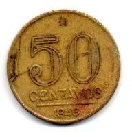1946 - 50 Centavos - ERRO: Cunho Rachado - Moeda Brasil