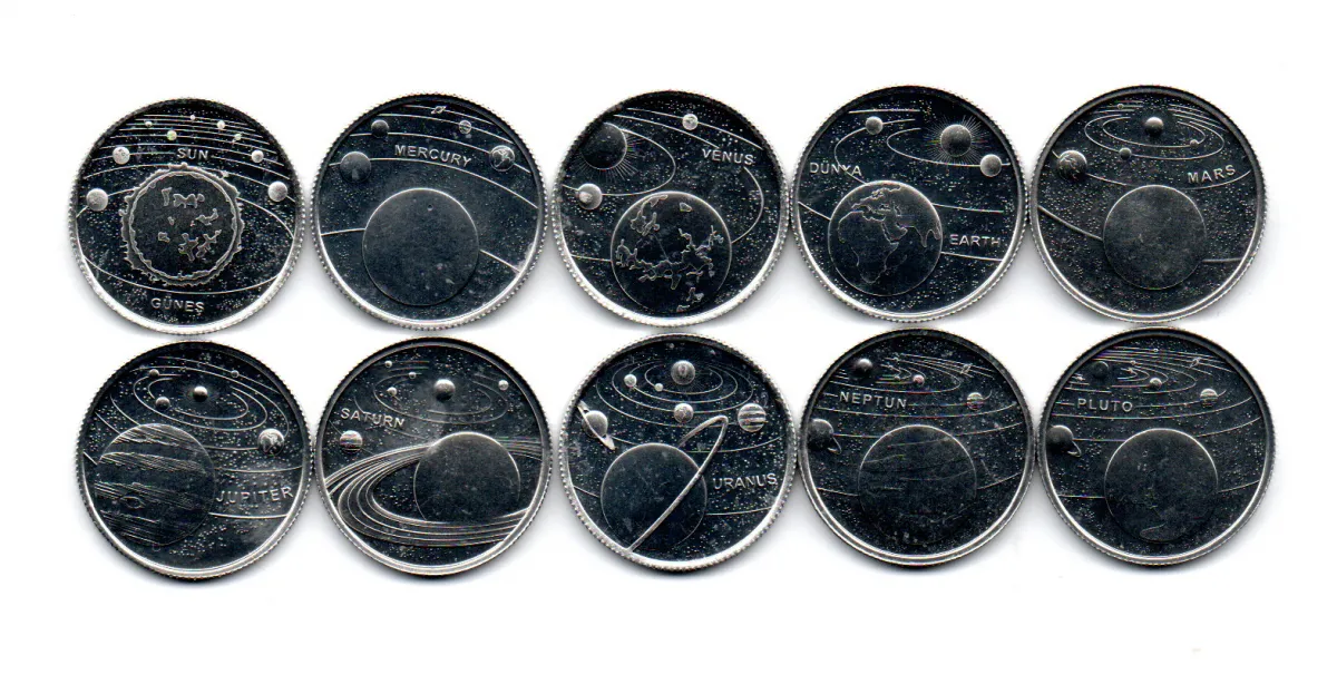 Turquia - 2022 - Série Sistema Solar, 10 Moedas Comemorativas da Turquia Imagem