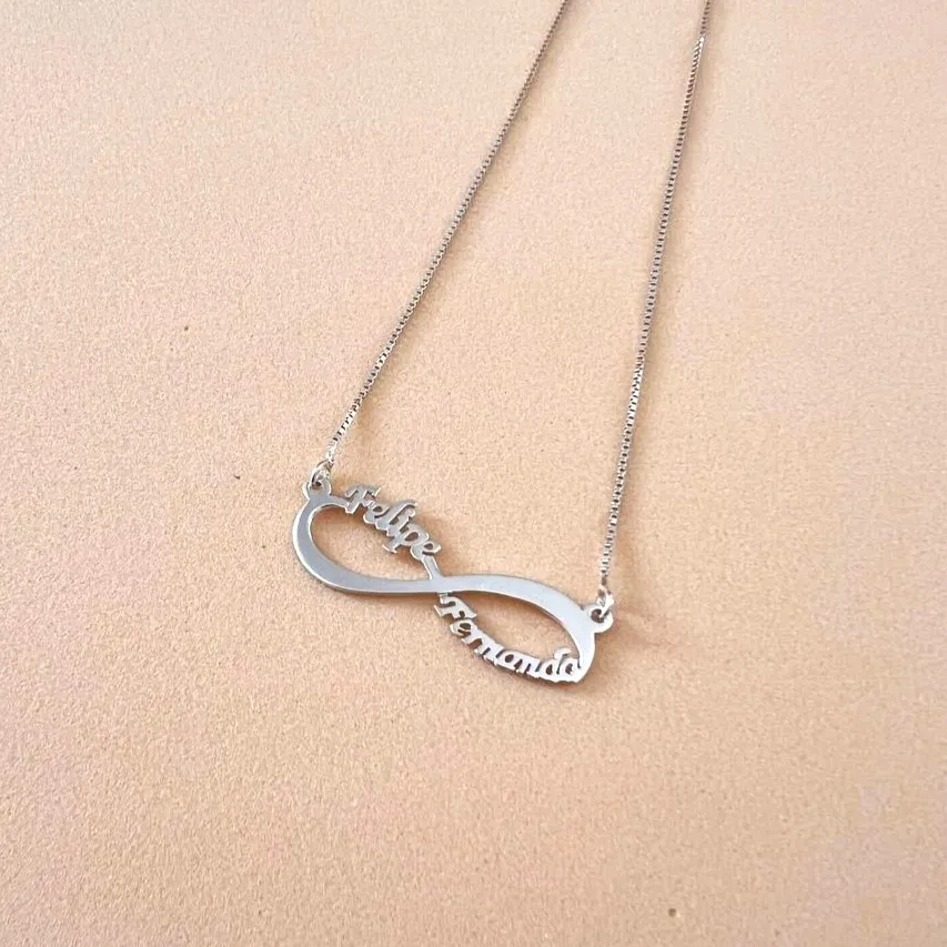Colar de prata infinito com nome - CO250 Imagem