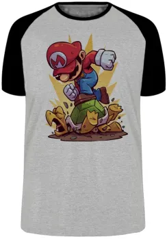 Camiseta adulto ou infantil mario bros super game nintendo