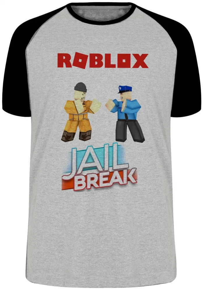 Camiseta adulto ou infantil roblox jail break game jogo pc skin Imagem