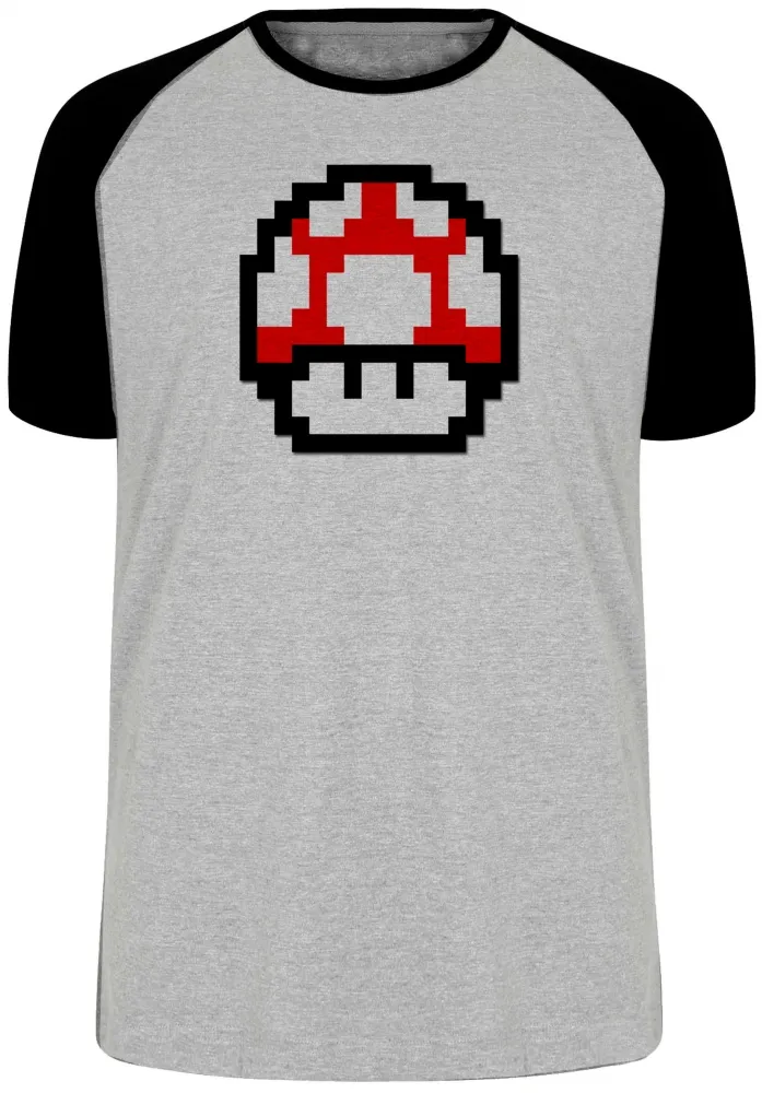 Camiseta adulto ou infantil Super Mario cogumelo Mushroom