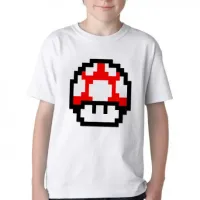 Camiseta adulto ou infantil Super Mario cogumelo Mushroom - Foto 2