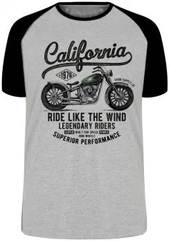 Camiseta adulto ou infantil Califórnia moto harley davidson
