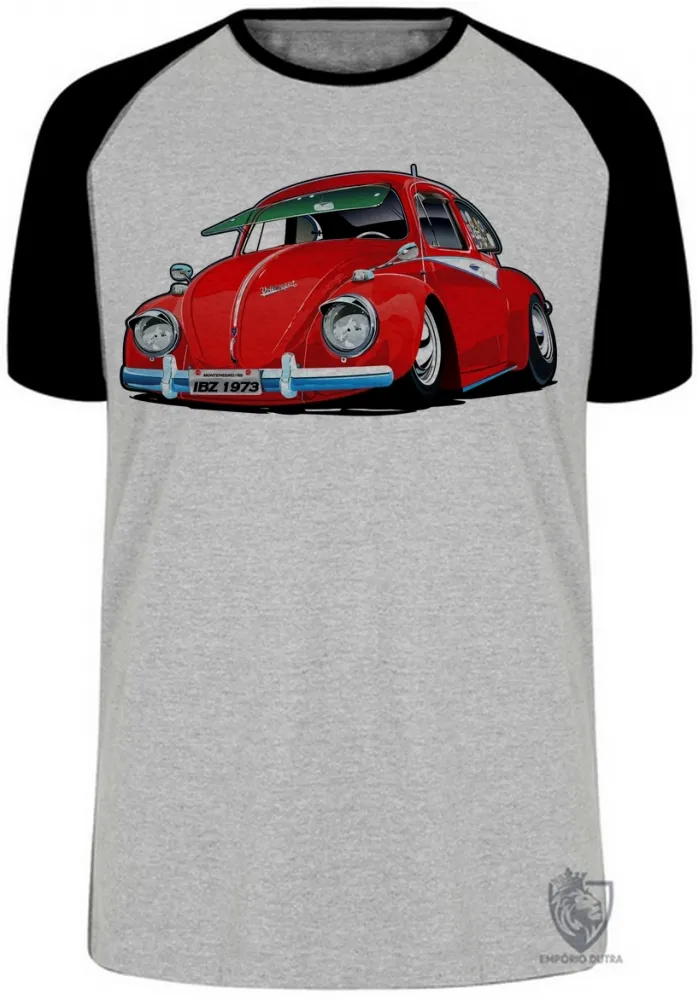 Camiseta adulto ou infantil Fusca vermelho 1973 volks fuca Imagem