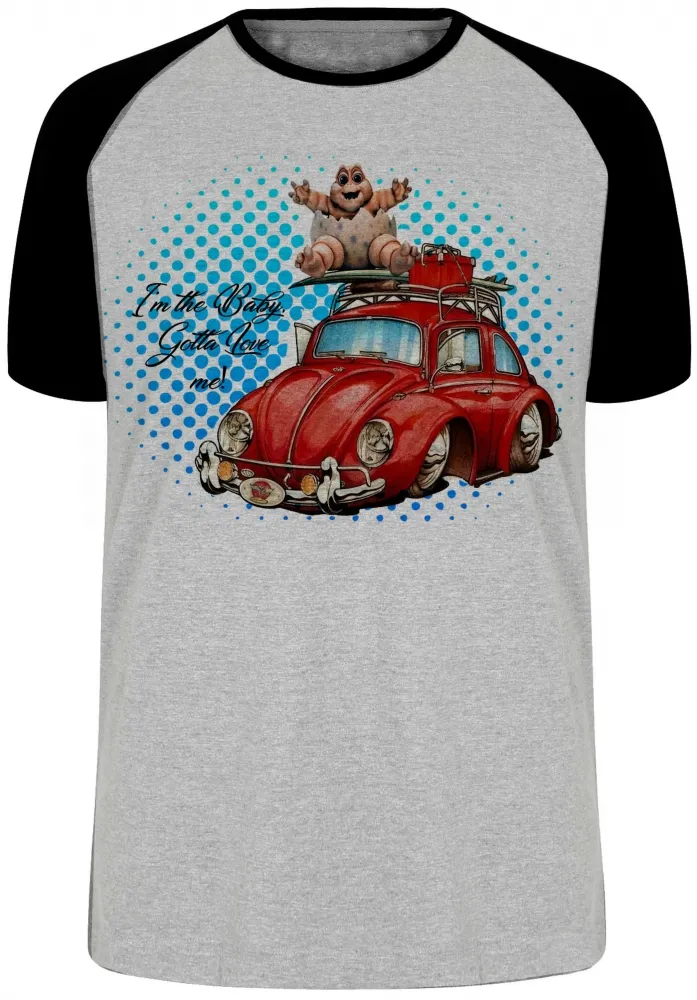 Camiseta adulto ou infantil baby dinossauro love red fusca Imagem
