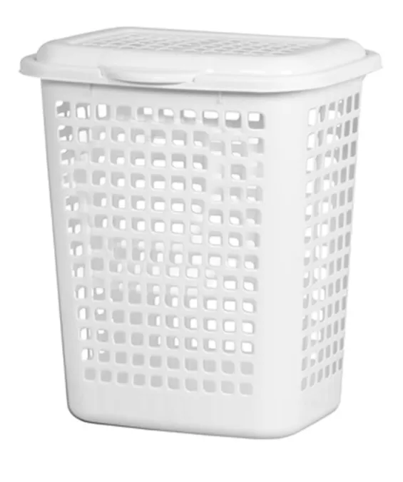 Cesto De Roupa Branco/Preto 60l Rischioto 
