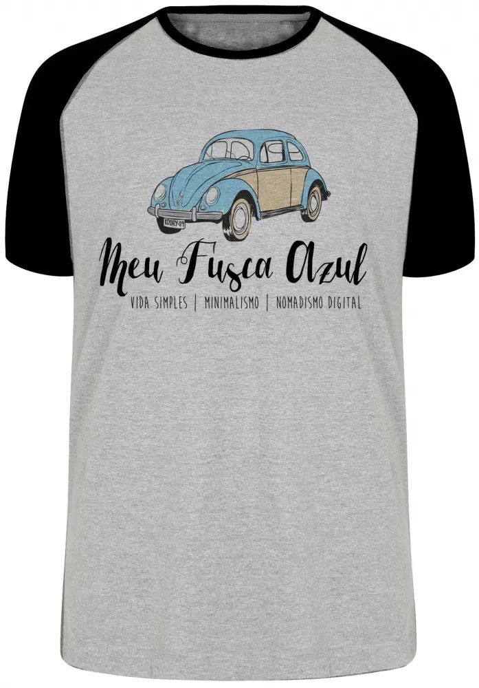 Camiseta adulto ou infantil Meu Fusca Azul carro volkswagen fuca Imagem