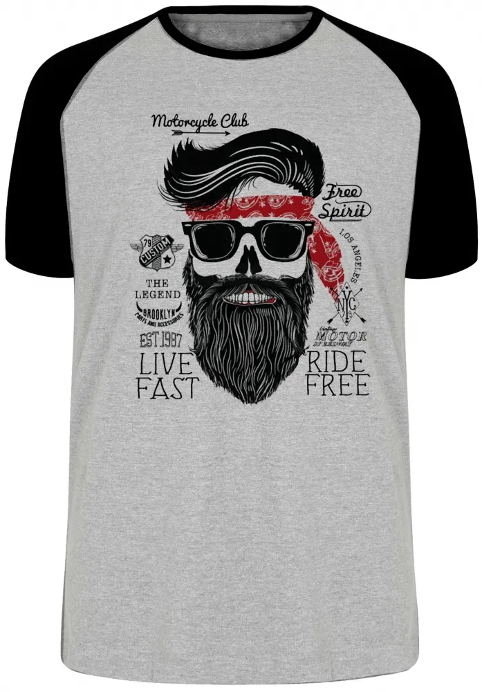 Camiseta adulto ou infantil Moto cycle Club Free spirit harley davidson Imagem
