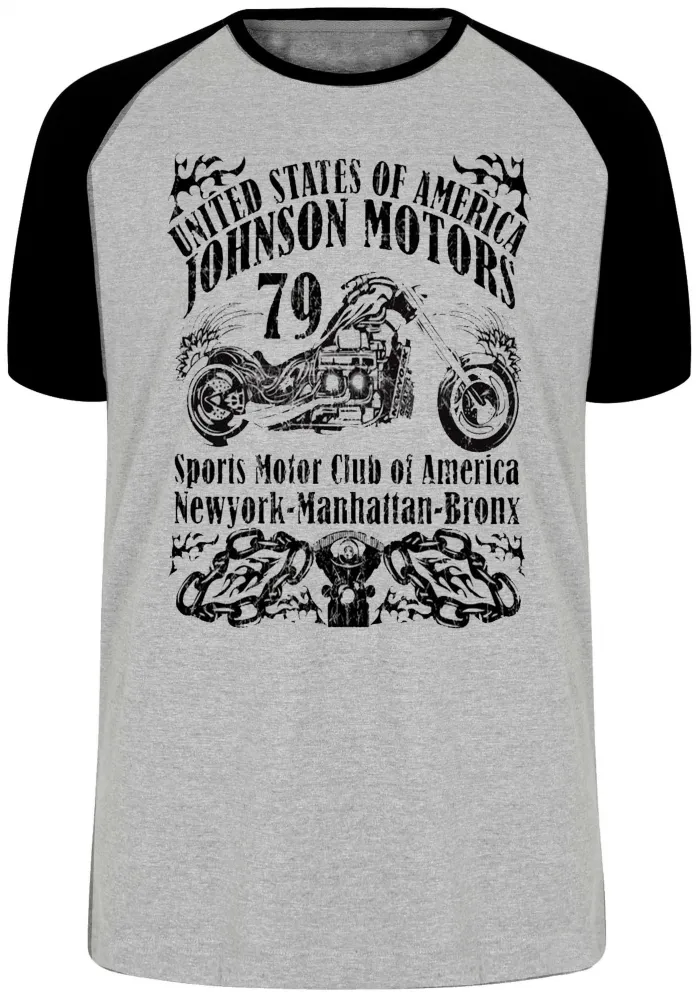 Camiseta adulto ou infantil Moto Johnson Motors 79 USA harley davidson