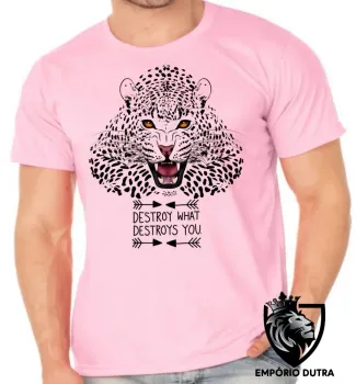 Camiseta adulto ou infantil Animais onça pintada tigre leão - Foto 2