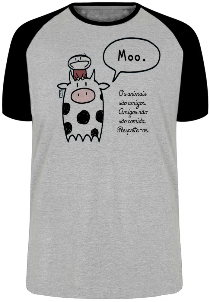 Camiseta adulto ou infantil Animais respeite-os vegatariano vegano Imagem