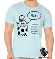 Camiseta adulto ou infantil Animais respeite-os vegatariano vegano - Foto 5