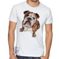 Camiseta adulto ou infantil cachorro bulldog Buldogue raça canina - Foto 3