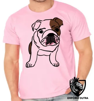 Camiseta adulto ou infantil cachorro cão dog bulldog Buldogue - Foto 2