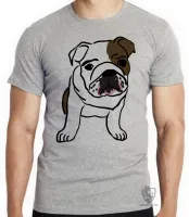 Camiseta adulto ou infantil cachorro cão dog bulldog Buldogue - Foto 4