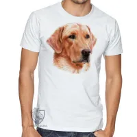 Camiseta adulto ou infantil cachorro cão dog golden retriever labrador caramelo - Foto 3