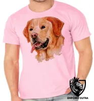 Camiseta adulto ou infantil cachorro cão dog labrador caramelo amarelo - Foto 2