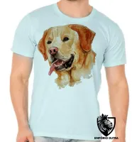 Camiseta adulto ou infantil cachorro cão dog labrador caramelo amarelo - Foto 5