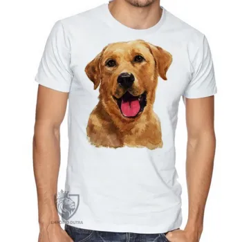 Camiseta adulto ou infantil cachorro cão dog labrador caramelo raça show - Foto 2