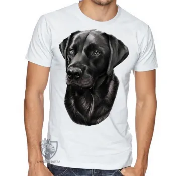 Camiseta adulto ou infantil cachorro cão dog labrador preto raça - Foto 2