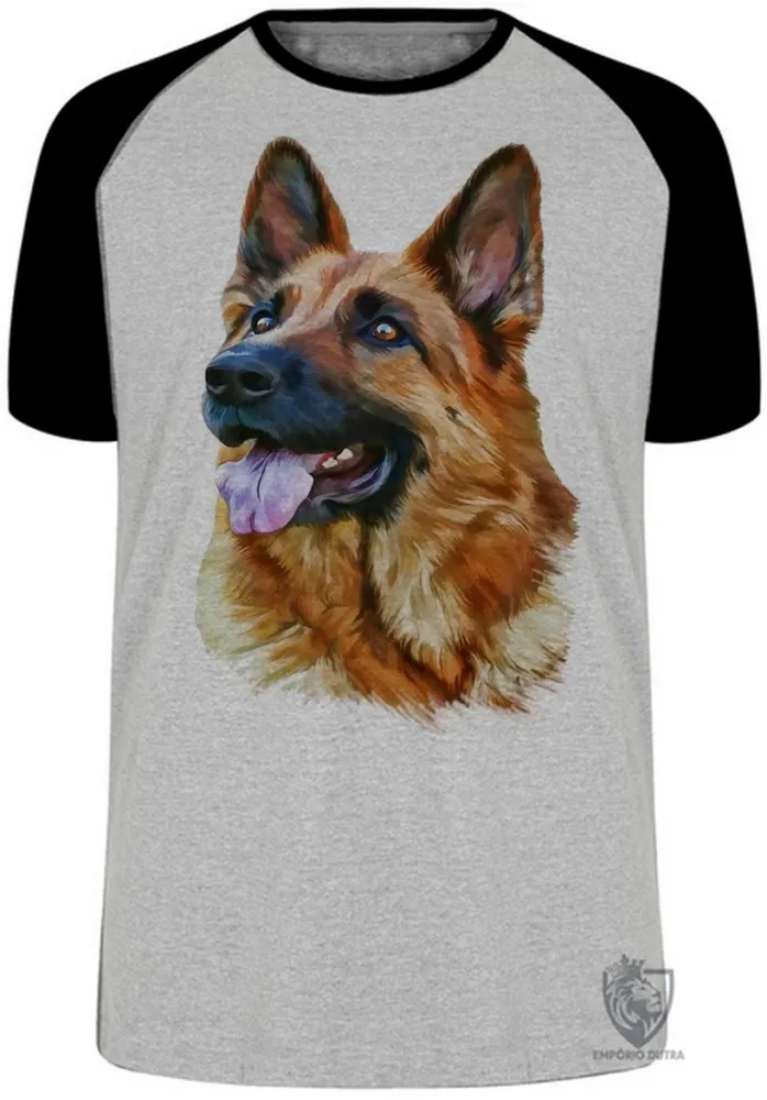 Camiseta adulto ou infantil cachorro cão dog pastor alemão german Shepherd